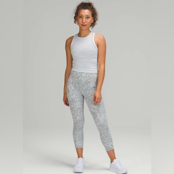 NWOT Lululemon Swift Speed High-Rise Crop 21”Speckle Spritz Jacquard Rhino Grey - Picture 1 of 6